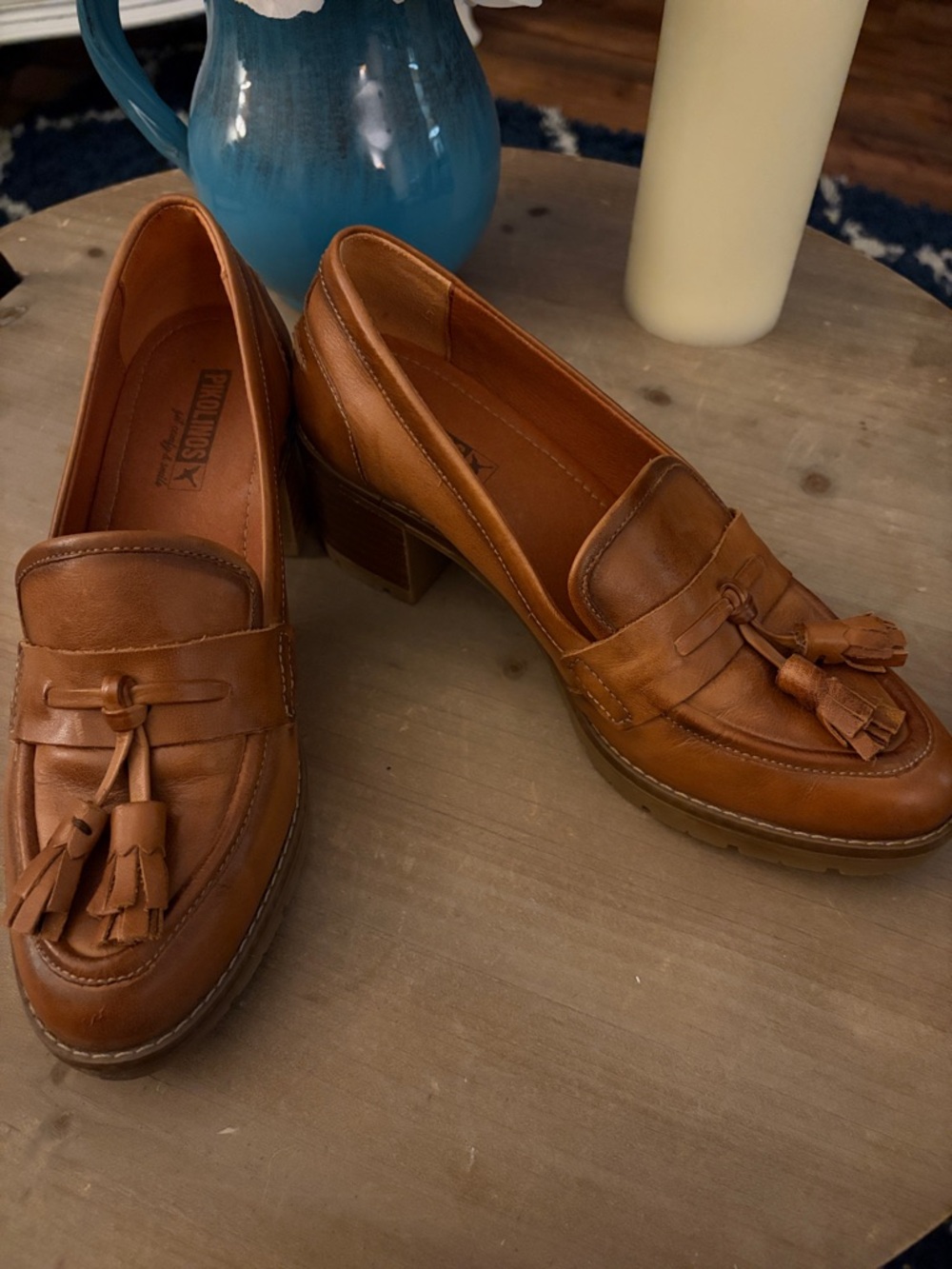 PIKOLINOS Llanees 19 Brandy Leather Heels
